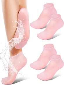 Silicone Moisturizing Socks For Women Dry Cracked Feet, Soft Gel Rubber Socks, Women Foot Care Spa Pedicure Silicone Socks For Cracked Heel And Softening Rough Skin, Calluses (1 Pair)