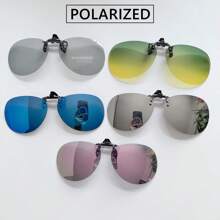 Multi-Color Summer Beach Holiday Unisex Eyeglasses, Round Shape Elegant UV Protection Clip-On Glasses Suitable For Fishing, Driving, Travel, Photography, Couples Clip-On Fit For Various Frames