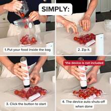 Chef Preserve Reusable Vacuum Sealer Bags – 30-Storage Bags, Freezer, Microwave – Odor-Resistant, Leak-Proof – Compatible With Chef Preserve Vacuum Sealers - 30袋 - 查看 6