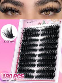 320 Cluster D Curly Manga Fox EyeFalse Eyelashes Divided Into Height, Mix Thick Left+Right For Paired Single Cluster. Slim Black Stem Thick Doll Style Sandwich Devil Style Natural Simulated Eyelashes,Natural Segmentation. Clustered Eyelashes.Makeup Tool,Moist Faux Mink Lashes Fluffy Messy Eyelash Extensions Makeup Fashion Long Thick Natural Curling Wet False Eyelashes,Ideal For Cosplay Anime & Fairy Look Lovers - CC - 查看 4