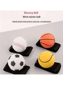 4pcs Rubber Hand Toss Ball, Used For Hand-Eye Coordination Training, Speed And Agility Training, Reaction Recovery, And Elastic Wrist Ball For Exercising Reaction - Multicolor - View 7