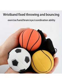 4pcs Rubber Hand Toss Ball, Used For Hand-Eye Coordination Training, Speed And Agility Training, Reaction Recovery, And Elastic Wrist Ball For Exercising Reaction - Multicolor - View 4