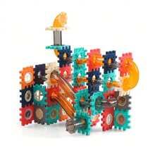 Pista de canicas juego de bloques construcción creativos set de piezas armables para niños desarrollo de pensamiento lógico actividad lúdica para hogar y escuela - Multicolor - Ver 1
