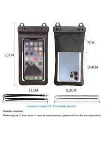 Waterproof Phone Pouch, Swimming Phone Bag With Dual Hooks & Lanyard, Diving Phone Case