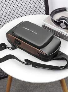 男士包包单肩斜挎包多功能运动斜跨挂胸背包USB学院包夏季秋季圣诞尖叫男包腰包旅行包单肩包冬季圣诞礼物腰包户外 - 黑色 - 查看 2