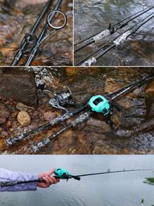 SOUGAYILANG 2 Sections Medium Graphite Composite Fishing Rod: 1.8M Versatile For Spinning & Casting, With Camouflage EVA Grip And Smooth Transition Design - Multicolor - View 11