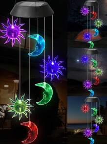 1pc Solar Wind Chime Outdoor Waterproof Solar LED Wind Chime Light, IP44 Change Light Color Mobile Romantic Wind Chime Mother's Day Gift Birthday Gift, Family Gathering, Festival, Party, Night Garden Decoration, Solar Lights Outdoor - Multicolor - View 7
