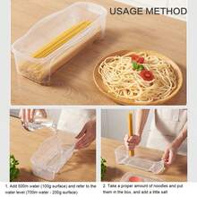 Cajas de comida para microondas con tapas, caja de cocina de 44oz con colador y cubiertos para comida, fideos y dumplings - transparente - Ver 4