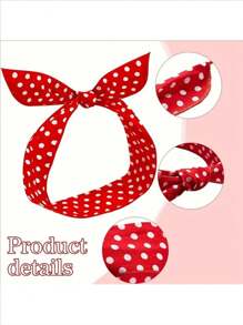 2/4pcs Polka Polka Dot Headband Suitable For Girls And Women, Vintage Bandana (Red, Black, White) Printed Headband From The 1950s, Cute Bow Dots, Hair Accessories For Women's Daily Use Turban Headband Sweatband