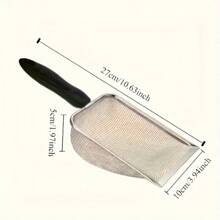 1 Pc Stainless Steel Cat Litter Scoop With Fine Mesh, Rust-Proof Pet Waste Scooper, Suitable For Litter Box, Easy To Use And Clean, With Convenient Handle, Fit For Wooden House And Small Pets