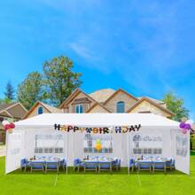 10*30" Five Sides Waterproof Tent With Spiral Tubes, Suitable For Outdoor Garden Household Wedding Party Parking Shed - trắng - Xem 1