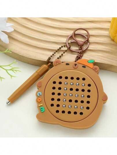 Tablero magnético de pintura con figura de muñeco de capibara, llavero accesorio de bola de acero para aliviar el estrés al por mayor, colgante decorativo de llavero para pareja