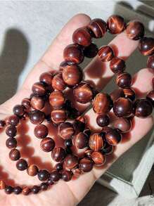 1 szt. Oryginalne bransoletki Lightning Red Tiger Eye dla mężczyzn 6-10 mm Natural Energy Stone Round Beads Bransoletki dla kobiet Soul Jewelry