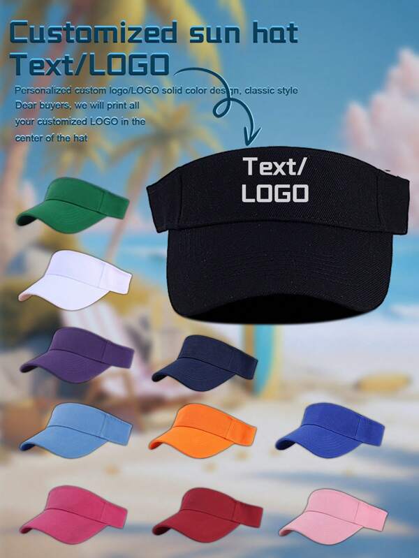 1/5/10pcs Custom Unisex Text/LOGO Sun Hat, Add Your Text/Logo Baseball Cap, Custom Outdoor Party, Tennis Team, Softball Team, Golf Team, Advertising Sun Hat, Suitable For Mountaineering, Fishing And Casual Hiking,Durable,Engraved,Stainless,Colorful,Cute,Adorable,Funny,Kawaii,Y2K,Stylish,Unisex,Casual,Custom,Personalized,Unique,Customized,Ideal Gifts For Him,Ideal Gifts For Her,Her,Boyfriend,Girlfriend,Family,Friends