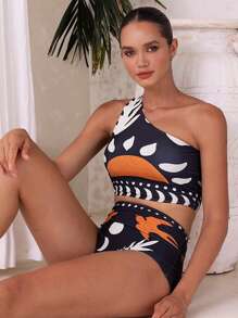 Nuevos Arrivals Conjunto de traje de baño de 3 piezas con estampado de malla sexy, estilo europeo y americano, para mujeres