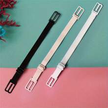 1/3pcs Set Bra Strap Extender, Adjustable Metal Buckle, Solid Color Polyamide Elastic Non-Slip Shoulder Strap Clips, Black, White, Beige, Lingerie Accessories Summer Cooling,Beach,Travel