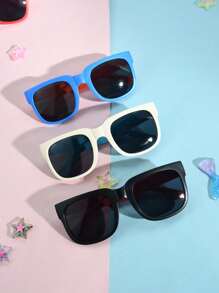 6 件/5 件/4 件/3 件/1 件儿童休闲风格拼色折叠时尚眼镜，男孩和女孩的时尚眼镜，适合日常佩戴，是送礼的理想选择