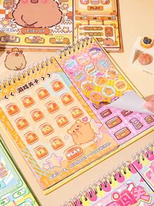 1 set de libro de pegatinas multifuncional con tema de mascotas lindas para manualidades, juegos de vestir, decoración de planificadores DIY, escenas de desafío divertido, útiles escolares, de vuelta a la escuela