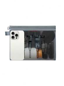 网眼化妆包，带旅行数据线图案，红色气垫收纳便携式收纳包，化妆包，护肤包，旅行必需品，宿舍用品，婚礼新娘礼物，母亲礼物，生日礼物，送给朋友和老师的礼物，浴室收纳，珠宝收纳，唇油和化妆品收纳袋学校用品化妆包节日必需品化妆包化妆袋化妆品收纳袋节日冬季豹纹腊肠犬女士礼物