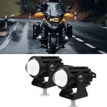 2pcs 60W Driving LED Lights Motorcycle Headlight 60W Double Color White 6000K High Beam Amber 3000K Low Beam LED Fog Sport Lights For Cars ATV UTV Motorcycle Car Accessories Car Must Haves Accesorios Para El Carro Car Light