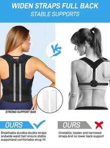Back Brace Posture Corrector For Men And Women - Adjustable Posture Back Brace Muscle Memory Support Straightener Gym Gym Accessories