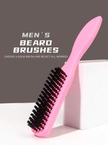 New Arrival Plastic Brown Nylon Salon Haircutting, Carving & Cleaning Brush For Men's Beard, Nail Cleaning Tool