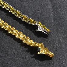 Set de 2 piezas de joyería deslumbrante, pulsera de acero inoxidable con diseño de dragón en oro y plata, joyería elegante y exquisita de moda para damas y caballeros
