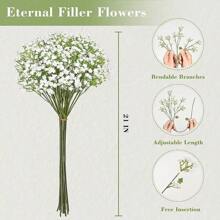 's Breath Artificial Flowers, 6pcs White's Breath Flowers Artificial Bulk, Real Artificial's Breath Horse Bouquet Wedding Flower Arrangement Party Decoration