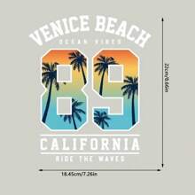 1/2/3 piezas de pegatinas de transferencia térmica vibrantes y multicolor para camisetas, sudaderas, bolsas de lona y mochilas, con motivos de leyendas de la ciudad de Nueva York, Venice Beach, hombres geniales y ambiente de surf de California