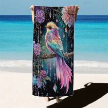 1 Piece Extra Large Beach Towel - Quick Drying, Soft, Lightweight, Sand-Free, Microfiber Material, Cute Bird Design, Ideal Gift For Women And Adults, Suitable For Pool, Travel And Swimming Summer, Holiday
