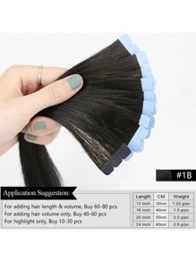 10pcs/Pack Mini Tape-In Hair Extensions, Real Human Hair, Highlighted Blonde, Invisible Skin Weft, Non-Remy, Tape-In Hair Extensions - S1B - View 3
