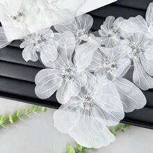 手工刺绣串珠贴花缀饰连衣裙蕾丝花朵服饰配件 - 彩色 - 查看 8