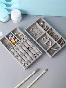 2pcs, Jewelry Tray, Jewelry Storage Box, Makeup Storage Box, Makeup Tray, Ring Storage Box, Ring Storage