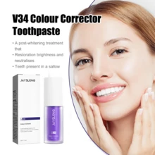 30ml V34 Purple Toothpaste, Cleans Oral Odor, Stains, Whitens Teeth, Dental Care, Teeth Whitening, Removes Tea/Smoking Stains, Freshens Breath