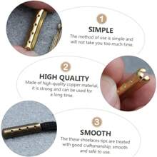 GLSTOY 100Pcs Punta Metálica Para Cordones De Zapatos Reemplazo De Agujetas Con 4 Agujeros Accesorios Para Reparación De Calzado En Colores - Negro - Ver 5