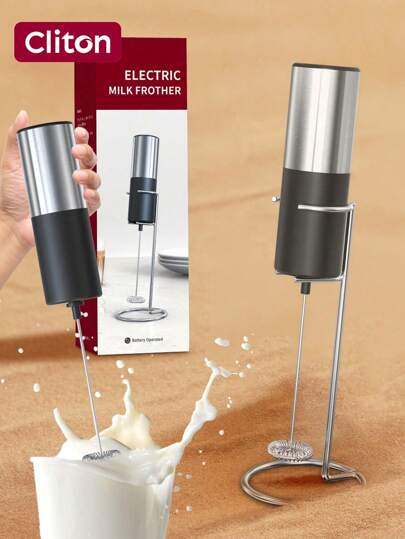 CLITON 1入組電動牛奶和1入組架