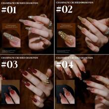 Esmalte de uñas Ms Comoy de 15ML, color rojo chispeante, con brillo de diamantes rotos, ultra brillante, reflectante, rebotante, con elementos de mirador, brillo y lentejuelas, para salón de uñas DIY y uso común en salón de belleza