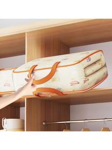 1pc PVC Handbag Luggage Storage Bag, Large Capacity Closet Home Organizer For Clothes, Quilt, Bedroom Use, Collapsible Design - Orange - View 8