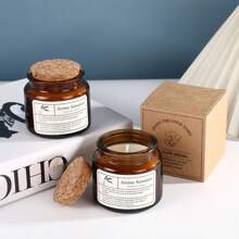 Wooden Stopper Brown Bottle Aroma Candle, Handmade Soy Wax Candle In Teacup, Smokeless, Home Fragrance & Women's Scented Candle Gift For Birthday, Valentine's Day, Mother's Day, Easter, Wedding, Festivals Gifts Graduation