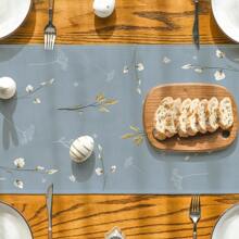 1 件复活节兔子桌旗，兔子绣球花复活节快乐桌垫，季节性春季厨房餐桌装饰，适用于家庭派对装饰 - 藍色 - 查看 4