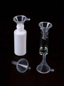 Juego de 5 embudos de plástico, embudo mini, embudo mini para líquidos de perfume, embudo para llenar aceites esenciales, embudo pequeño de plástico transparente para llenar botellas, perfumes, aceites esenciales, productos químicos de laboratorio, manualidades, accesorios de cocina - Multicolor - Ver 5