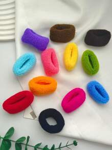 12 pezzi Elastici per capelli stile vintage colorati in nylon elastico ampio, elastici per capelli morbidi in asciugamano per donne e ragazze, accessori per capelli, fasce per polso, fermacode, elastici per capelli, fasce in gomma per capelli