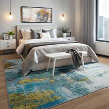 Homore Entrance Rug Indoor Door Mats For Entryway Modern Abstract Washable Rug Non Slip Throw Rugs For Bedroom, Kitchen, Front Door Entryway - Blue - View 3