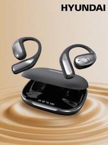 HYUNDAI Écouteurs Bluetooth HYUNDAI Vogbuds 5Pro avec assistant IA, style tour d'oreille, audio stéréo dynamique haute qualité, affichage du niveau de batterie, compagnon de conversation IA intégré, audio directionnel, annulation de bruit ENC, longue autonomie, écouteurs sans fil compatibles avec les smartphones et les ordinateurs pour les sports et les