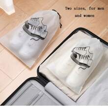 1 件旅行鞋袋，厚 PE 透明抽绳鞋子收纳袋，可折叠，防尘，防水 - 彩色 - 查看 3