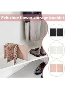 1/2 Pcs Felt Shoe Flower Storage Booklet Charm Organizer Shoe Display Decor Holder Booklet Household Clog Organization - Multicolor - View 7