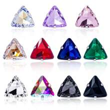 50 piezas/bolsa Piedras de strass premium brillantes de formas y tamaños variados para coser en ropa, zapatos, bolsos, decoración de vestimenta para boda, fiesta y disfraces (Colores: Blanco/Negro/AB/Rojo/Morado celeste/Morado cristal/Rosa/Verde/Azul)