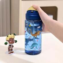 Kids Straw Cup With Big Capacity, Cute Design, Heatproof Plastic Sports Water Bottle For Summer