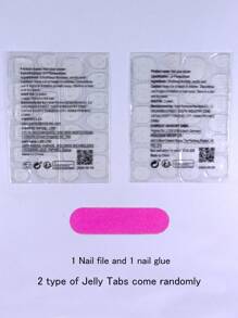 Mittlere quadratische Nagel-Aufkleber, glänzend rote Fake Nägel, Komplettabdeckung Kunstnägel für Frauen und Mädchen inklusive Nagelfeile und Gelee Kleber
