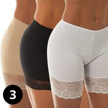 Kit 3 Anágua Renda Segunda Pele Roupa Íntima Confortável Dormir Refrescante